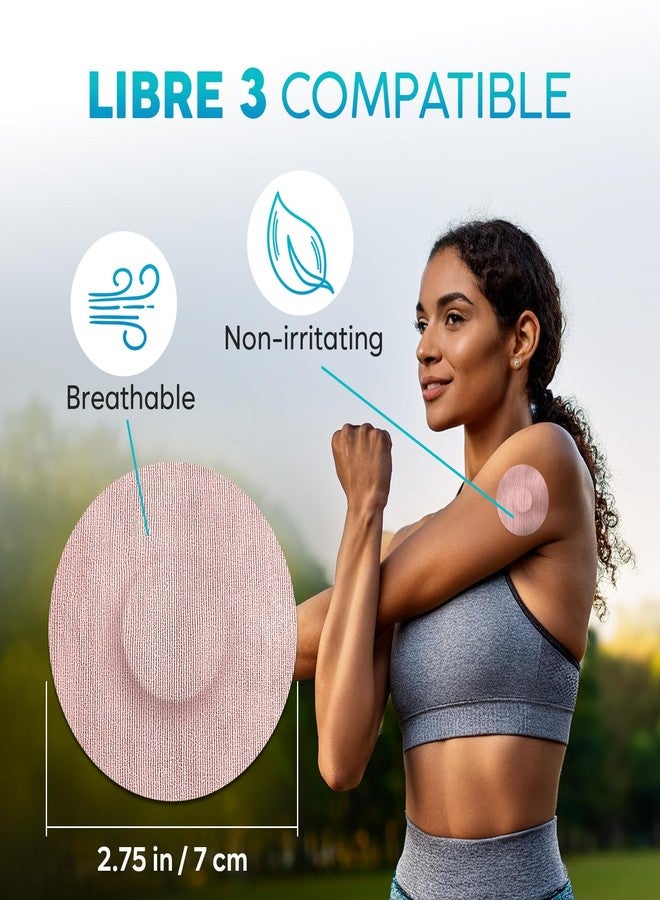 Adamson Freestyle Libre 3 Sensor Covers – 20 Libre 3 Patches, Long-Lasting, No Glue on Center, Non-Irritating, Easy to Apply and Remove – for Sports and Daily Use - Beige - Image 2
